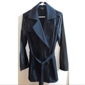 Women’s Plus size Trench Jacket with faux leather sleeves